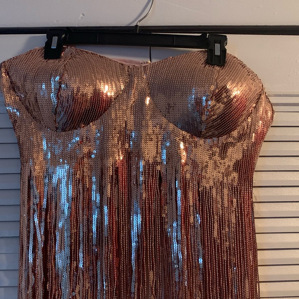 Sequin baby doll strapless top